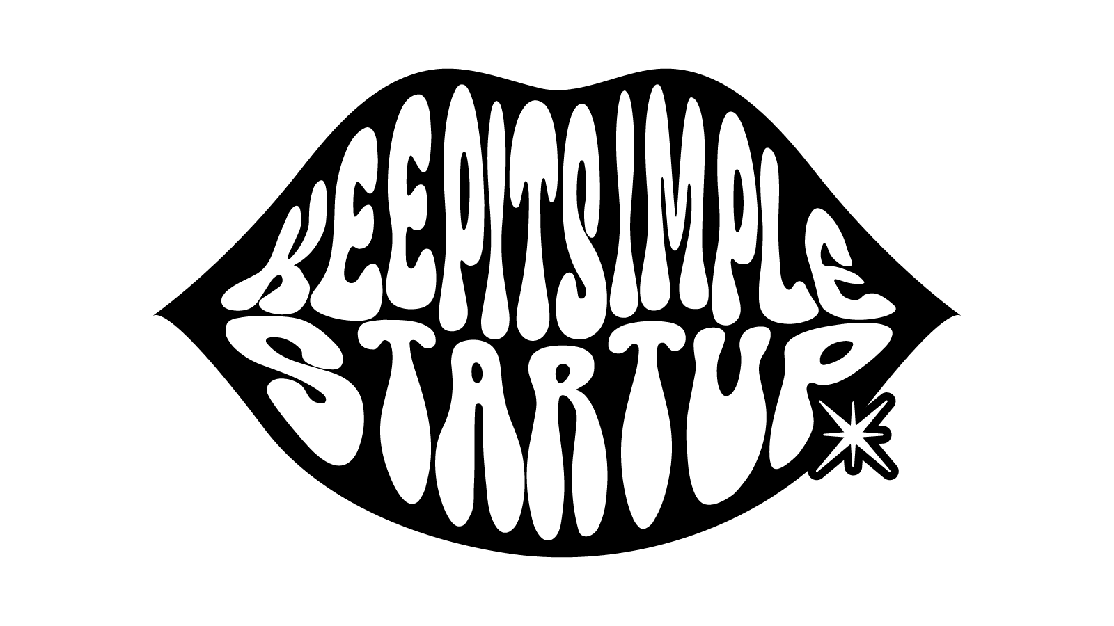 fa kiss logo blk lips wht text